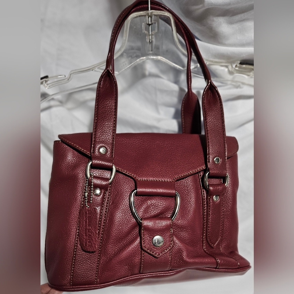 St. John’s Bay Maroon leather Pebble purse, Handbag 10"×9×5 (Mb3)